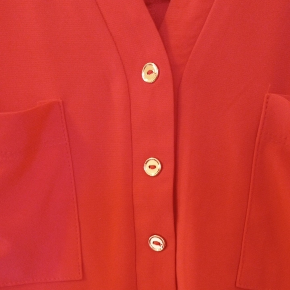 Sleeveless Orange Split-Neck Pocket Camisole NWT - image 4